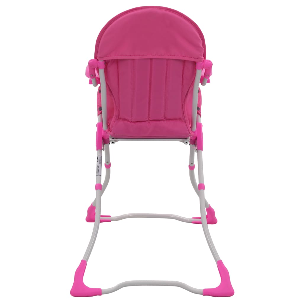 Chaise haute pour bébé Rose et blanc 