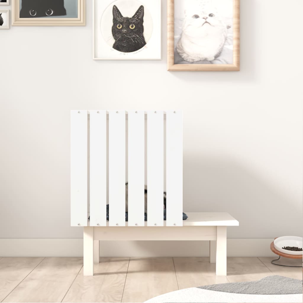 Cat House White 60x36x60 cm Solid Wood Pine