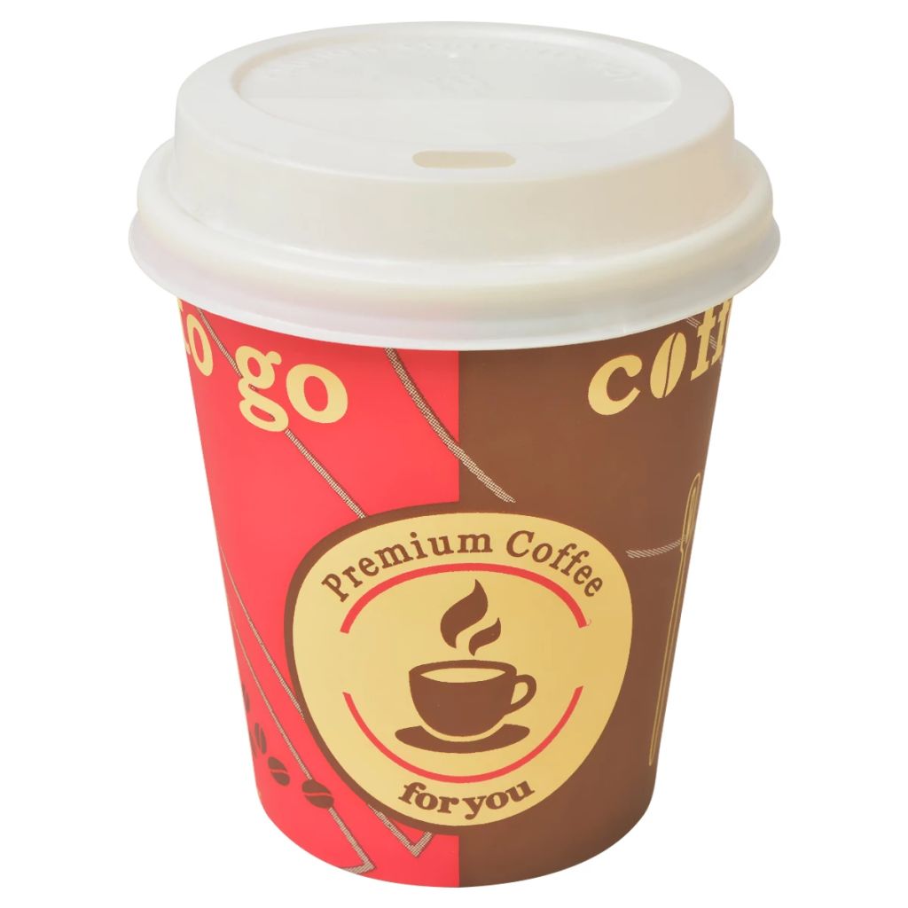 1000 Stk. Einweg-Kaffeebecher mit Deckel 240 ml (8 oz)