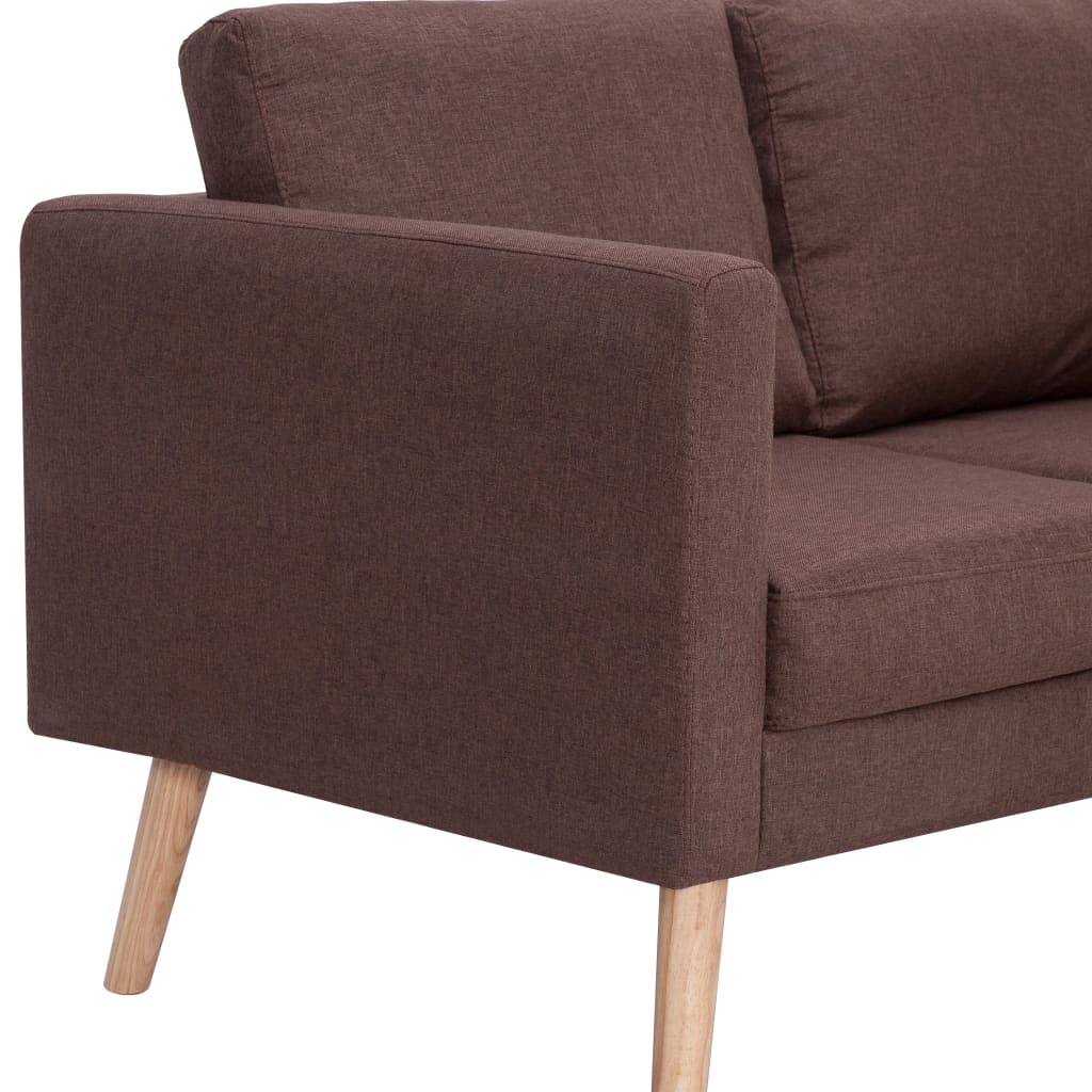 2-Seater Sofa Fabric Brown