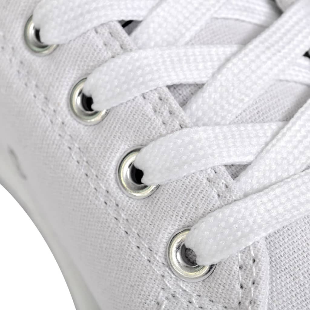 130494 Classic Women's Low-top Lace-up Canvas Sneaker White Size 36