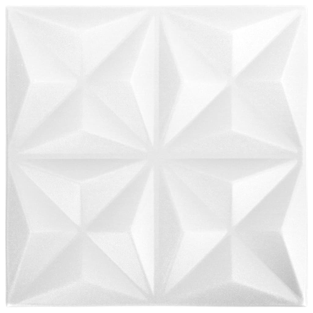 3D-Wandpaneele 24 Stk. 50x50 cm Origami Weiss 6 m²