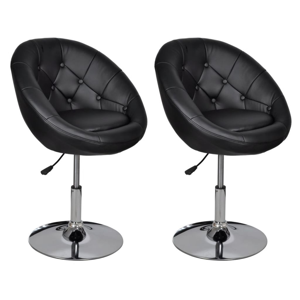 Bar Chairs 2 pcs Black Faux Leather