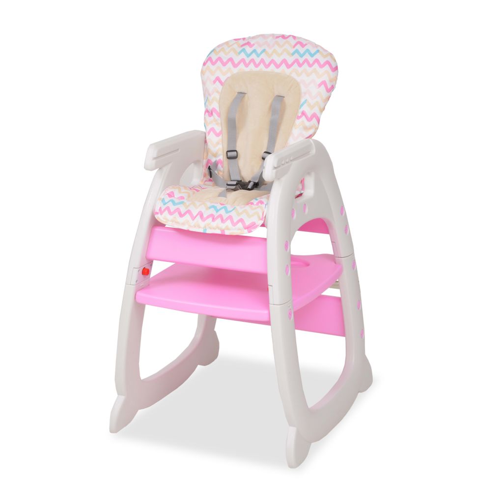 3-in-1 Convertible Highchair with Table Pink