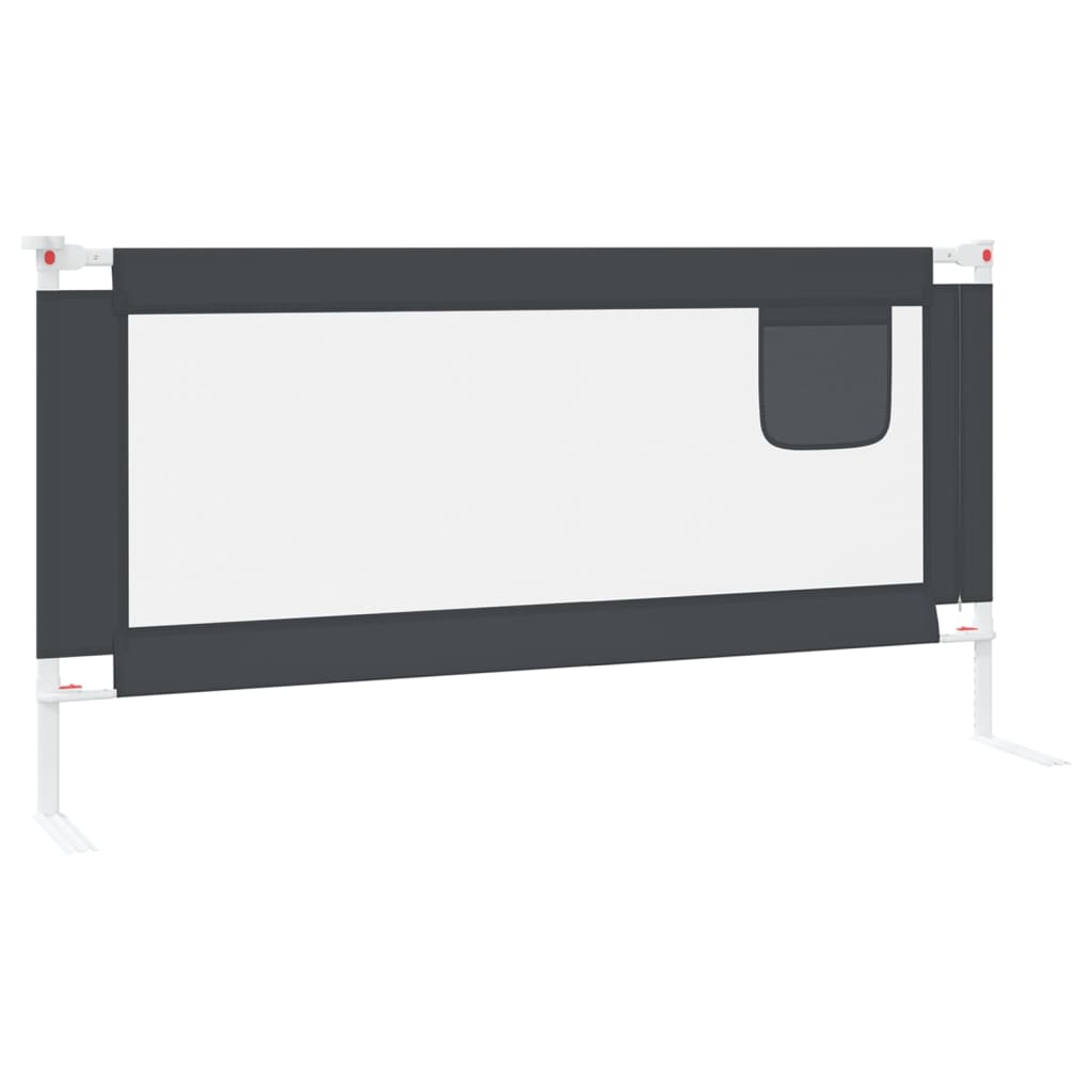 Toddler Safety Bed Rail Dark Grey 180x25 cm Fabric