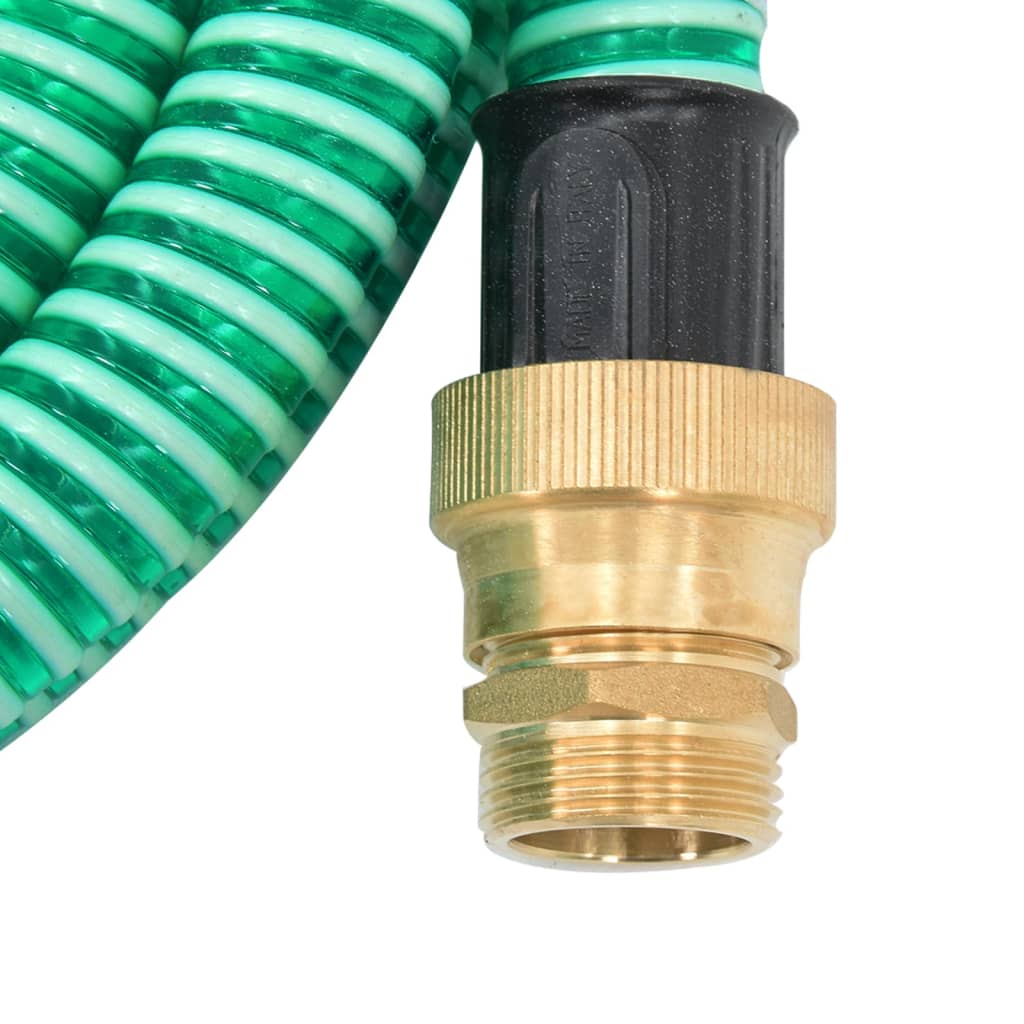 Suction Hose with Brass Connectors Green 1.1" 10 m PVC