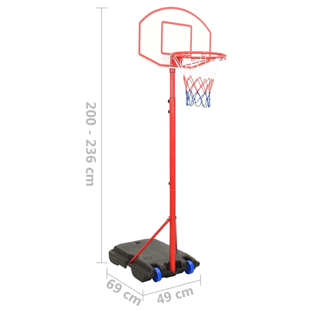 Ensemble de basket portable réglable 200-236 cm