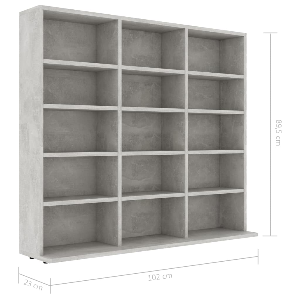 CD Cabinet Concrete Grey 102x23x89.5 cm Engineered Wood