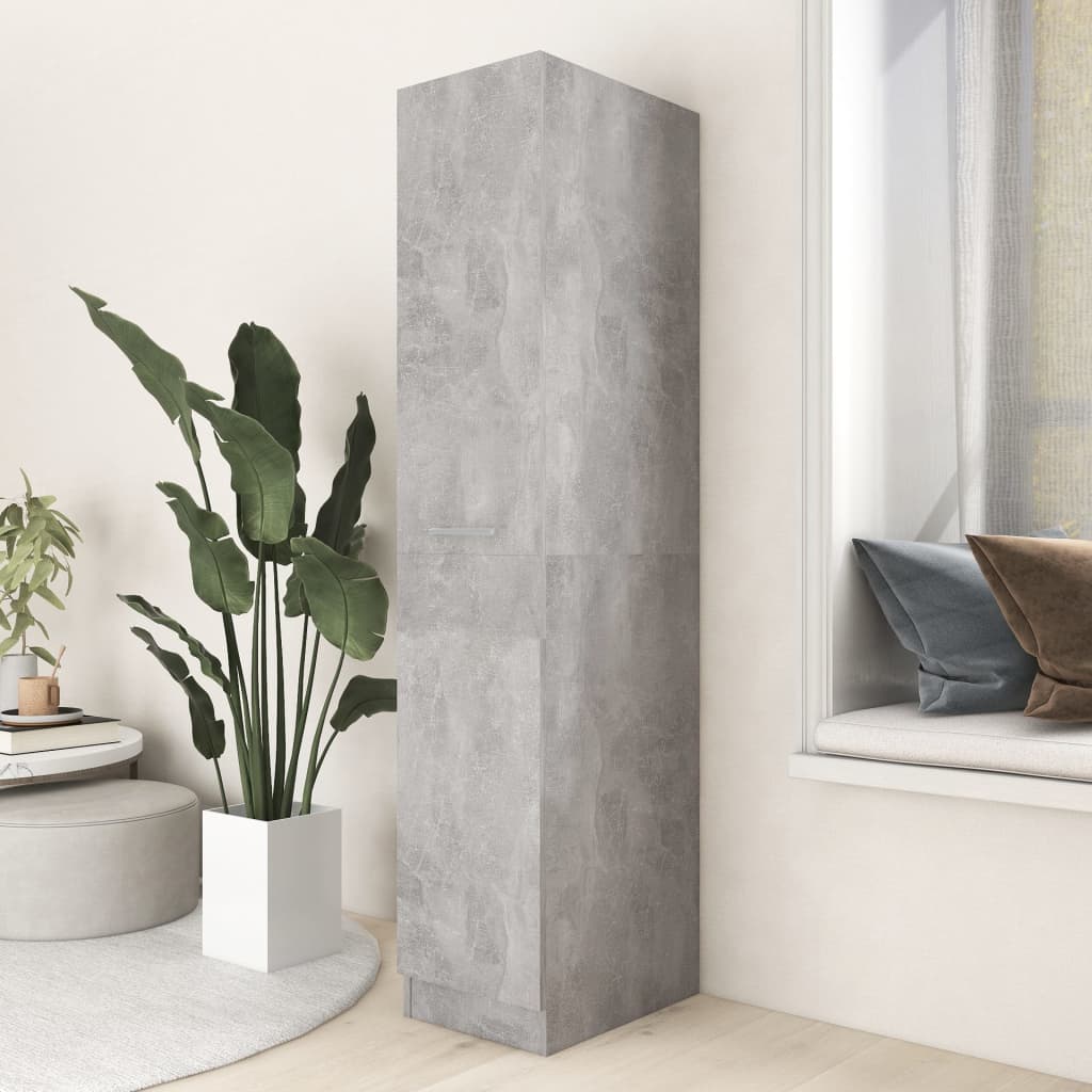 Apothecary Cabinet Concrete Grey 30x42.5x150 cm Engineered Wood