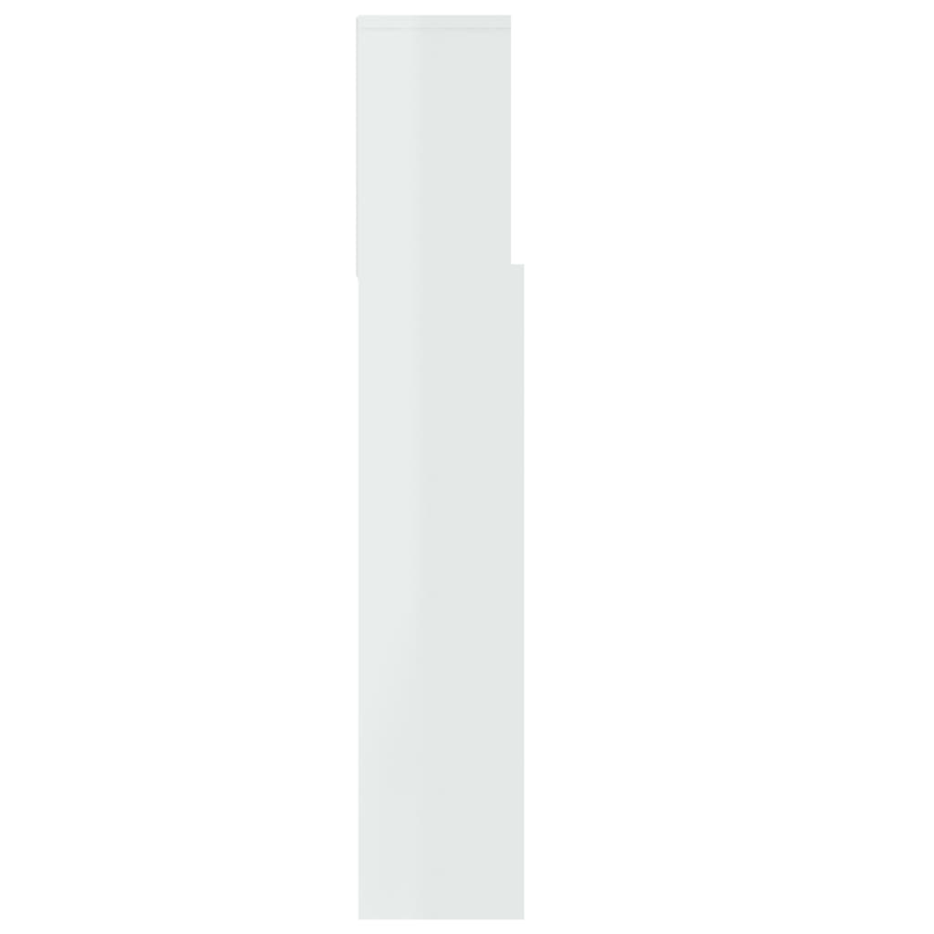Armoire de tête de lit Blanc brillant 100x19x103,5 cm