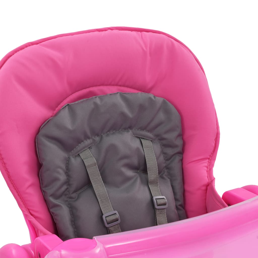 Chaise haute pour bébé Rose et gris