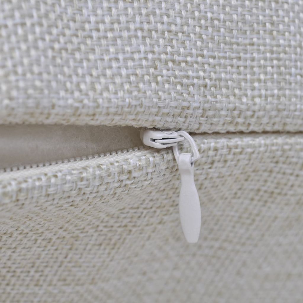 4 Beige Cushion Covers Linen-look 50 x 50 cm