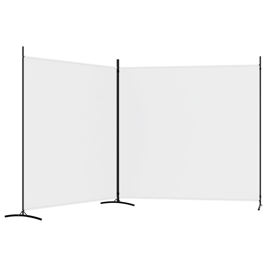 Cloison de séparation 2 panneaux Blanc 348x180 cm Tissu