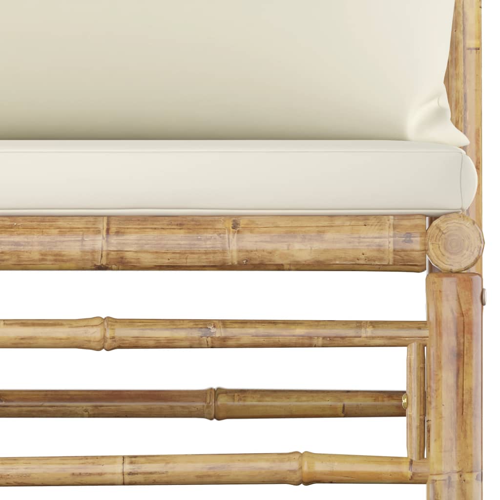 3-tlg. Garten-Lounge-Set mit Kissen Bambus