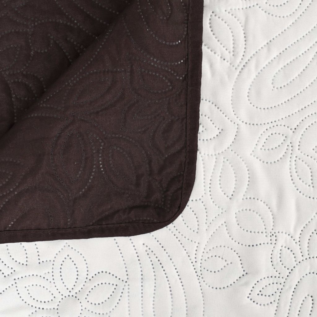 Double-sided Quilted Bedspread 170x210 cm Cream and Brown