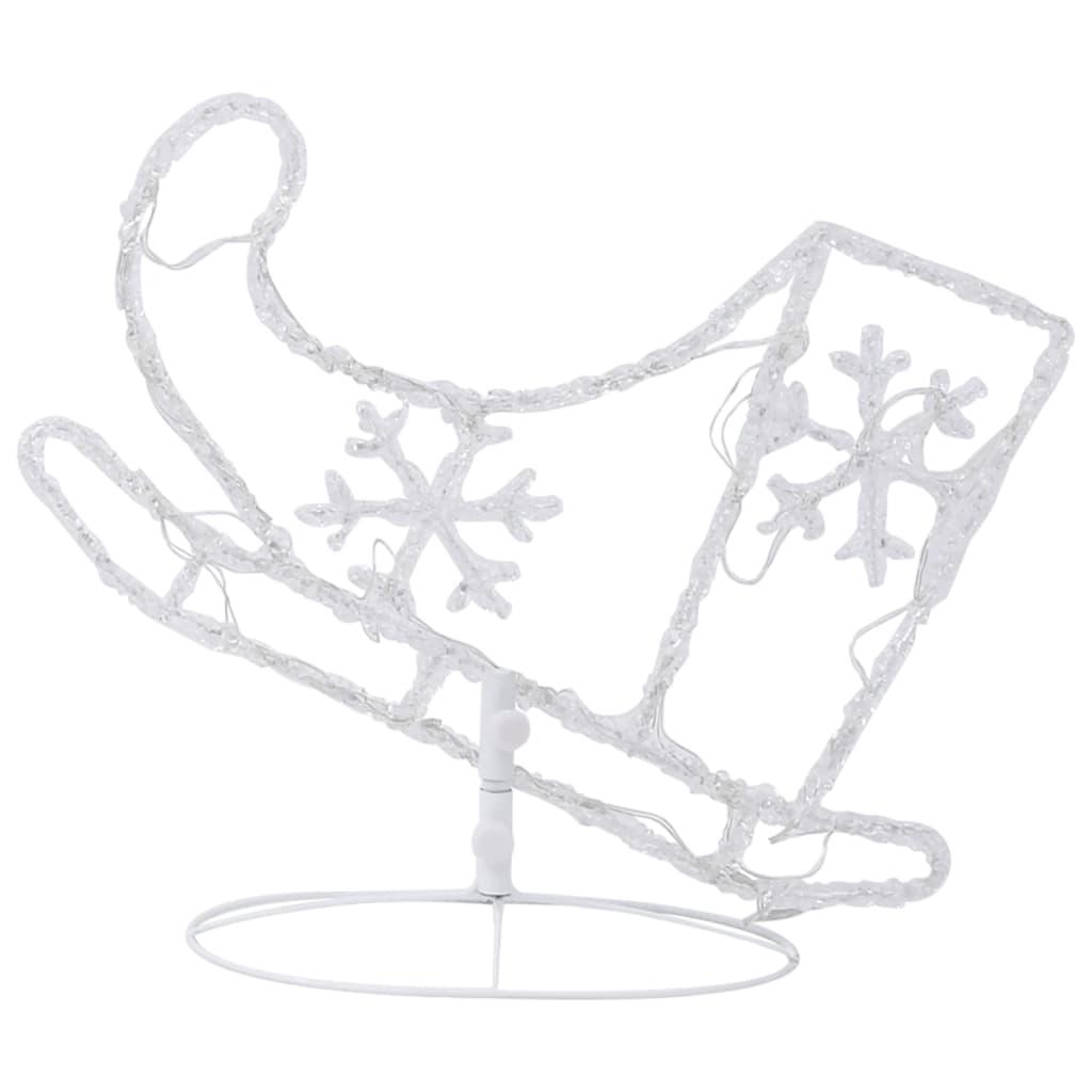 Acrylic Christmas Flying Reindeer&Sleigh 260x21x87cm Warm White