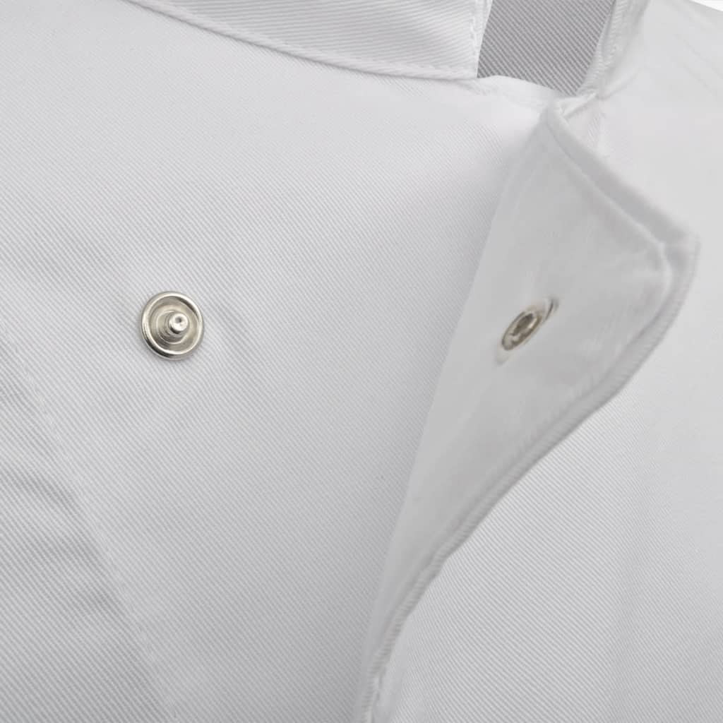 2 pcs White Chef Jacket Long Sleeve Size M