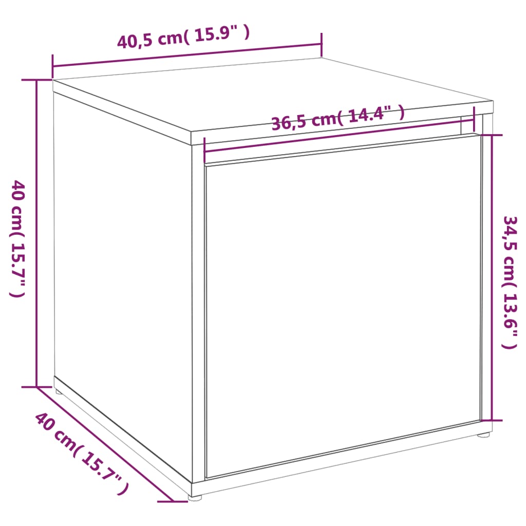 Box Drawer High Gloss White 40.5x40x40 cm Engineered Wood