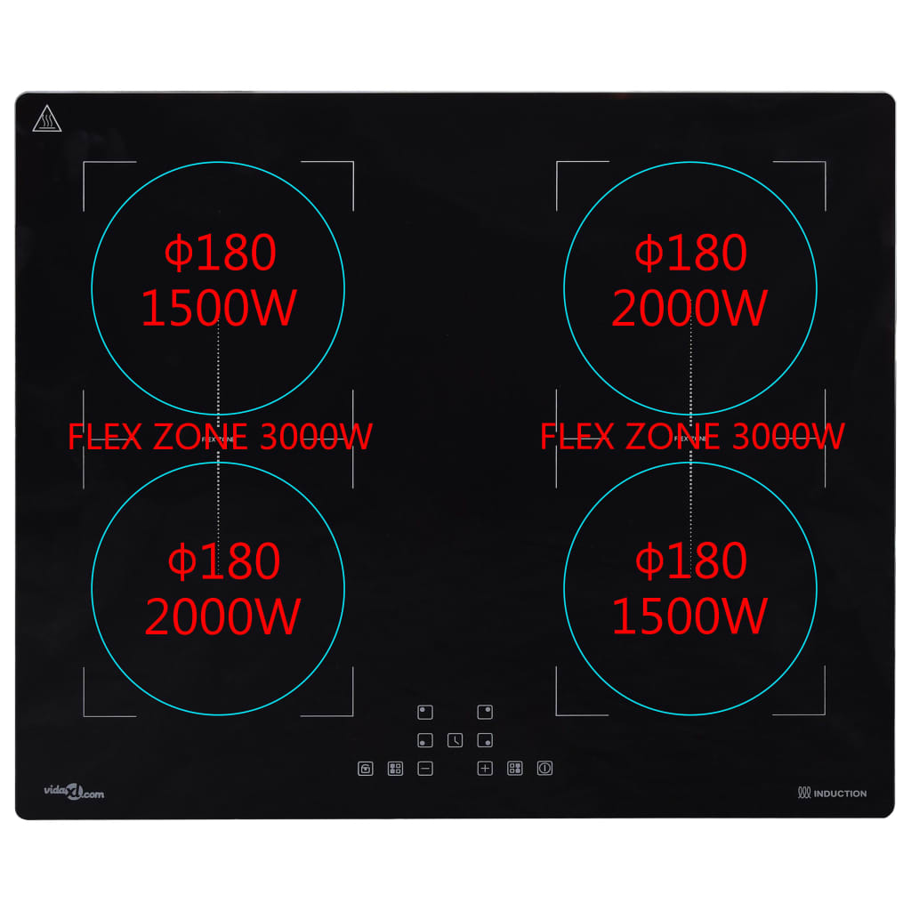 Einbau-Induktionskochfeld Flexizone Touch Control 3000 W 60 cm