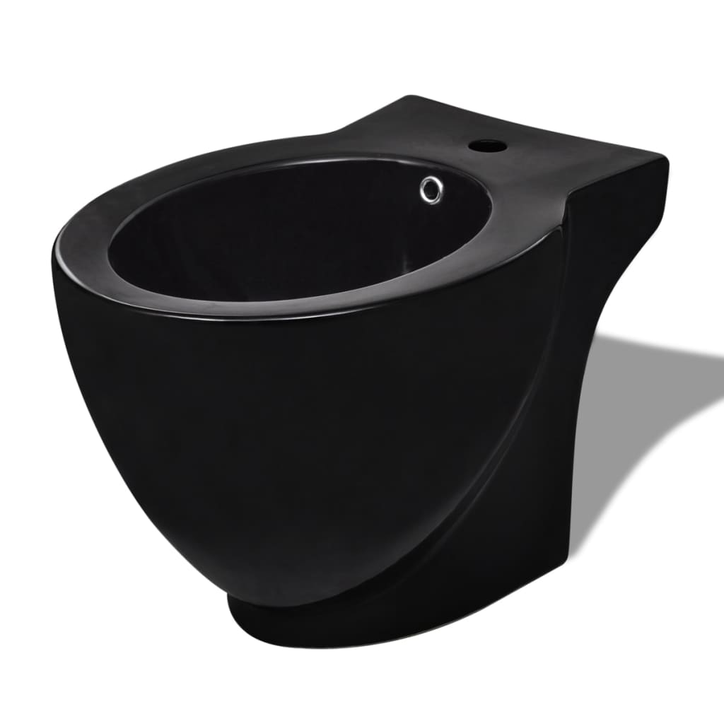Black Ceramic Toilet & Bidet Set