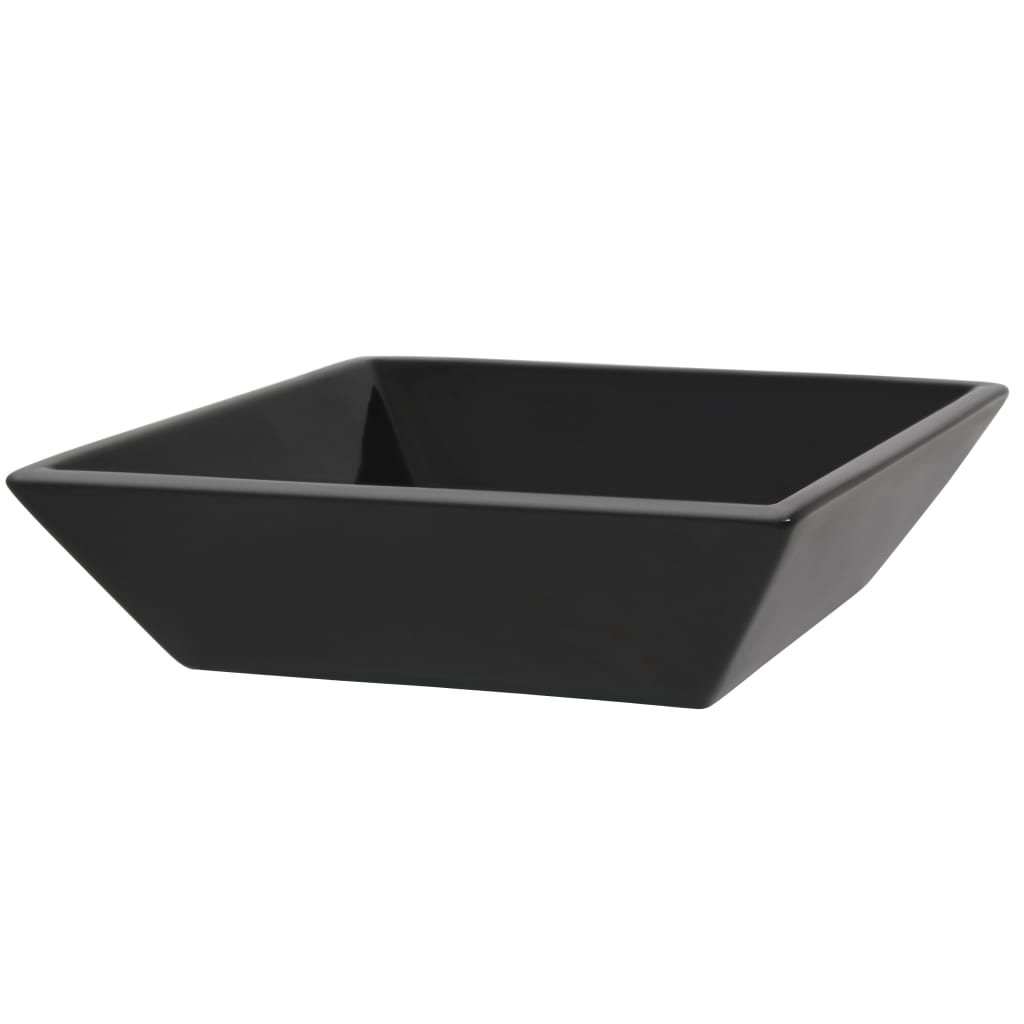 Basin Ceramic Square Black 41.5x41.5x12 cm