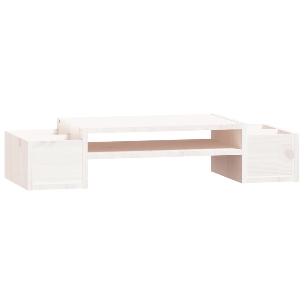 Monitor Stand White 70x27.5x15 cm Solid Wood Pine