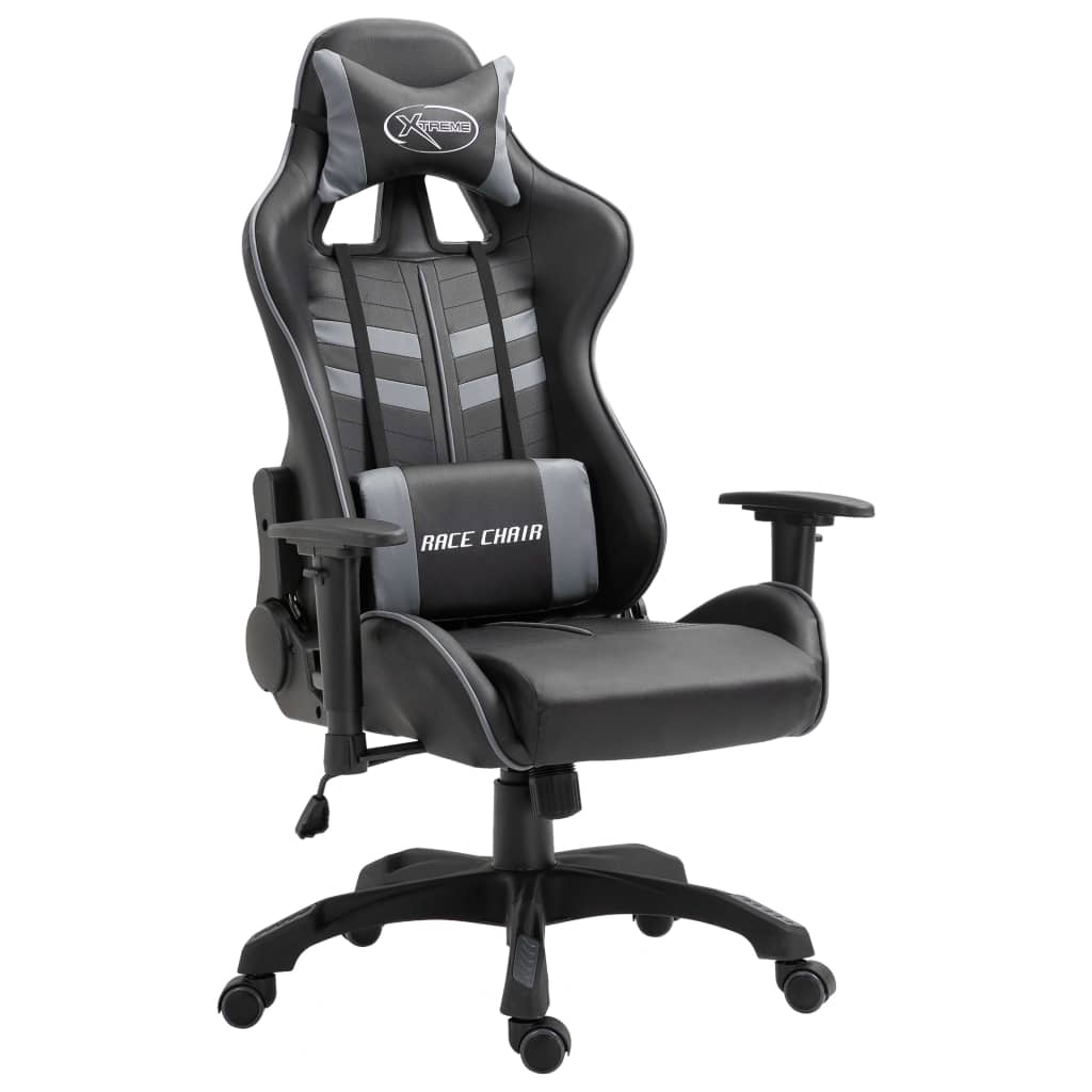 Gaming Chair Grey Faux Leather