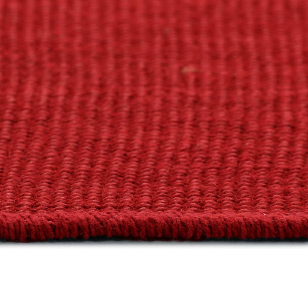 Area Rug Jute with Latex Backing 140x200 cm Red