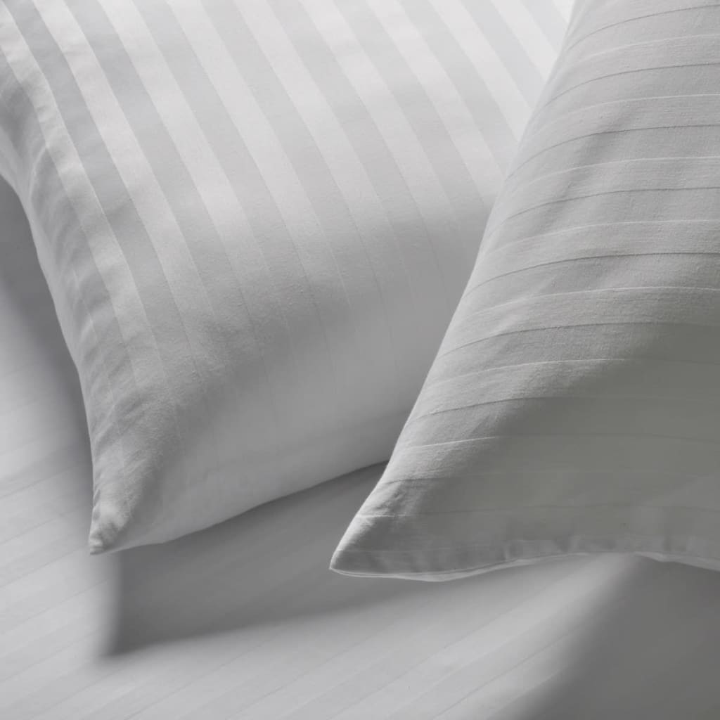 Cotton Satin Striped Duvet Cover & 2 Pillowcases 200x220/80x80cm