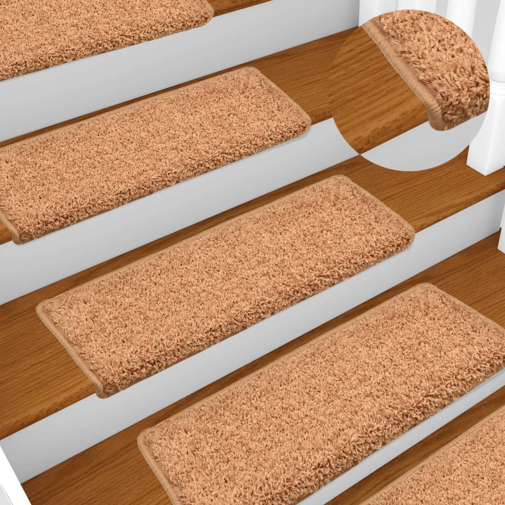 Carpet Stair Treads 15 pcs 65x21x4 cm Brown