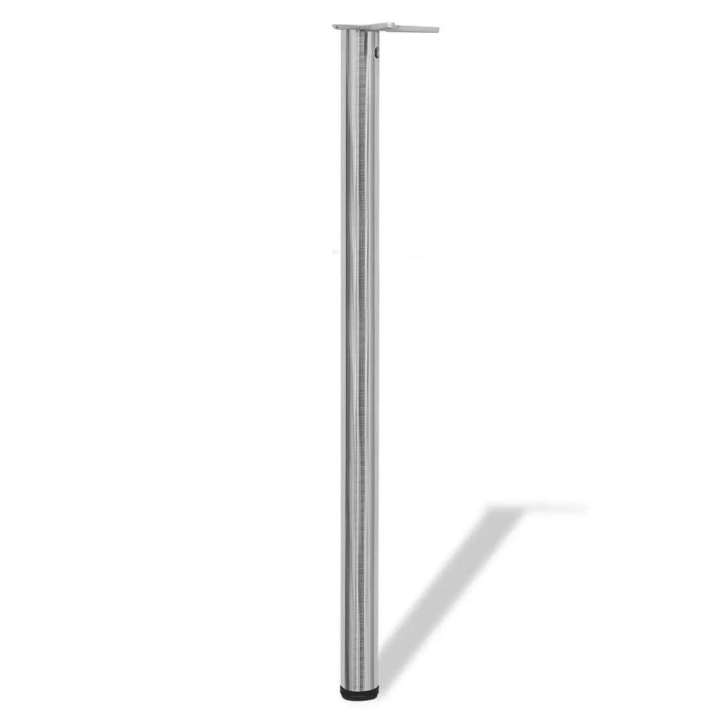 4 Height Adjustable Table Legs Brushed Nickel 1100 mm