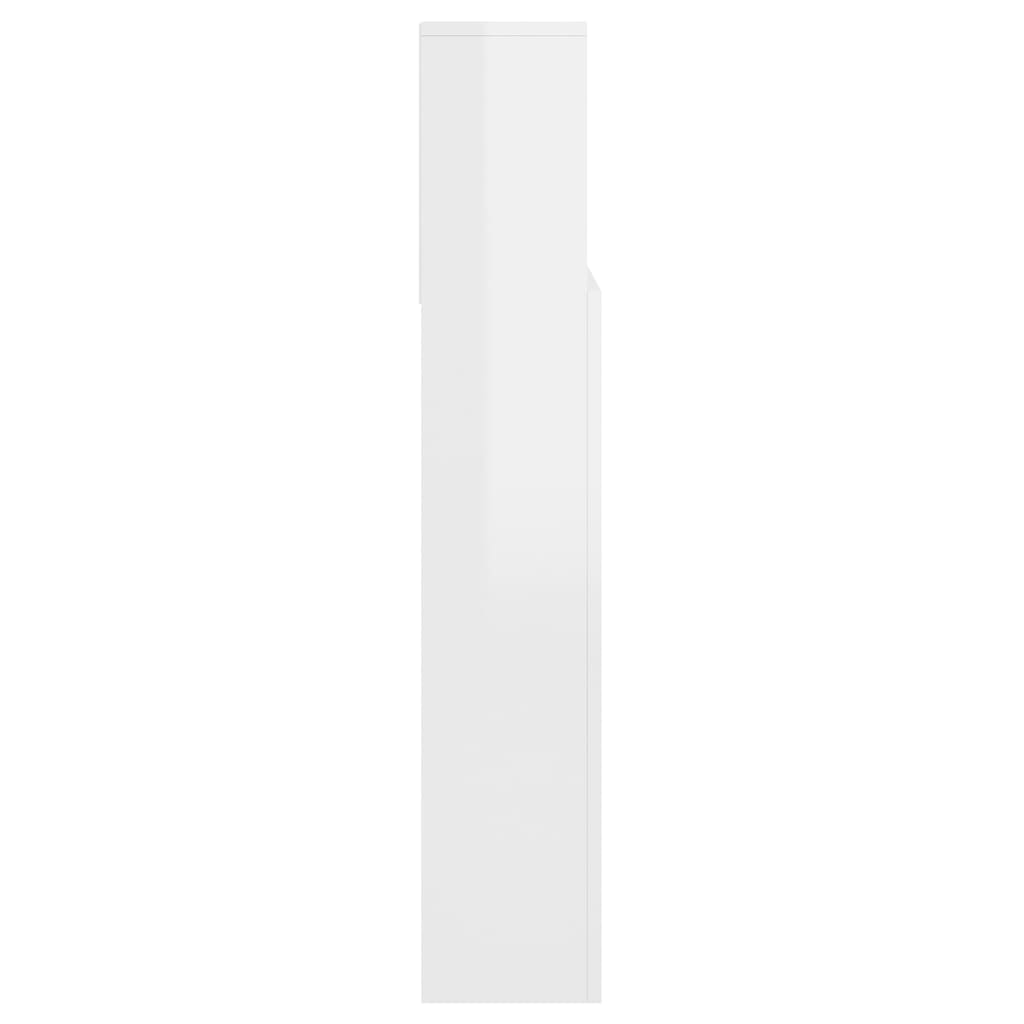 Armoire de tête de lit Blanc brillant 140x19x103,5 cm