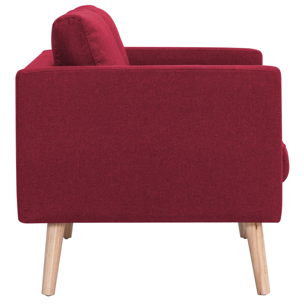 2-Seater Sofa Fabric Wine Red