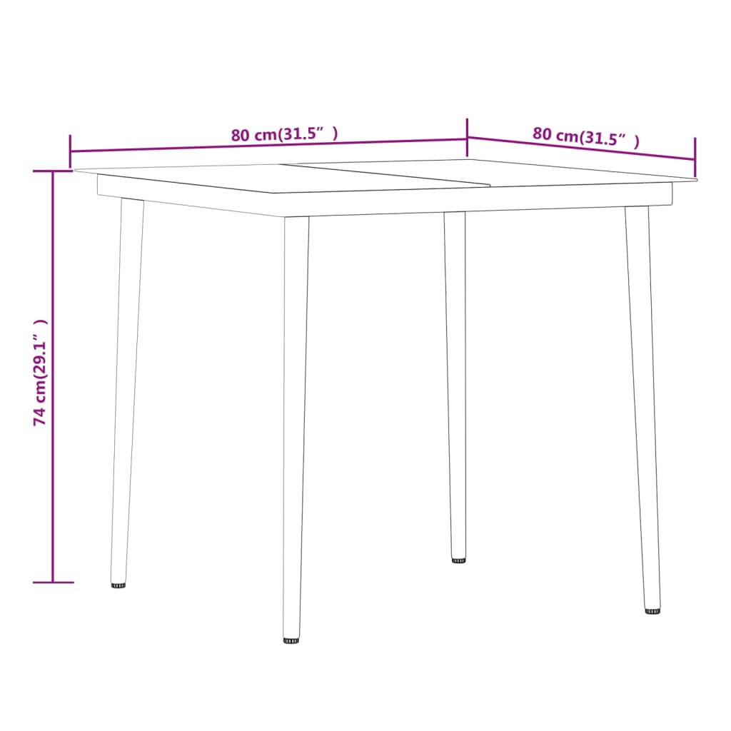 Tischplatte Eichenholz Massiv Quadratisch 44 mm 70x70 cm 