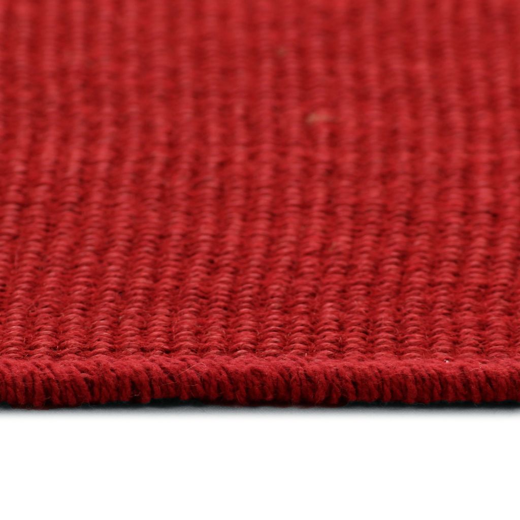 Area Rug Jute with Latex Backing 120x180 cm Red