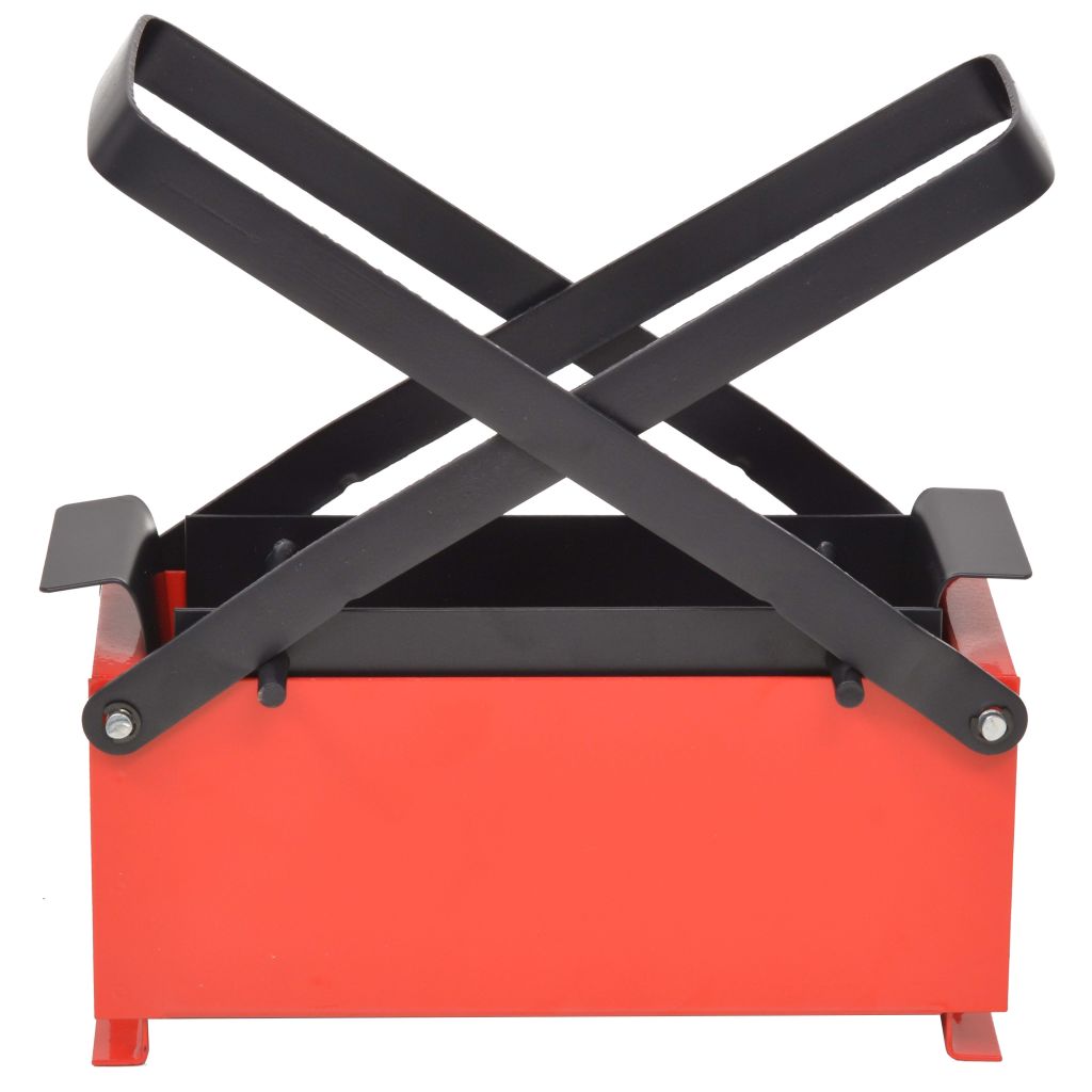 Papierbrikettpresse Stahl 34x14x14 cm Schwarz und Rot