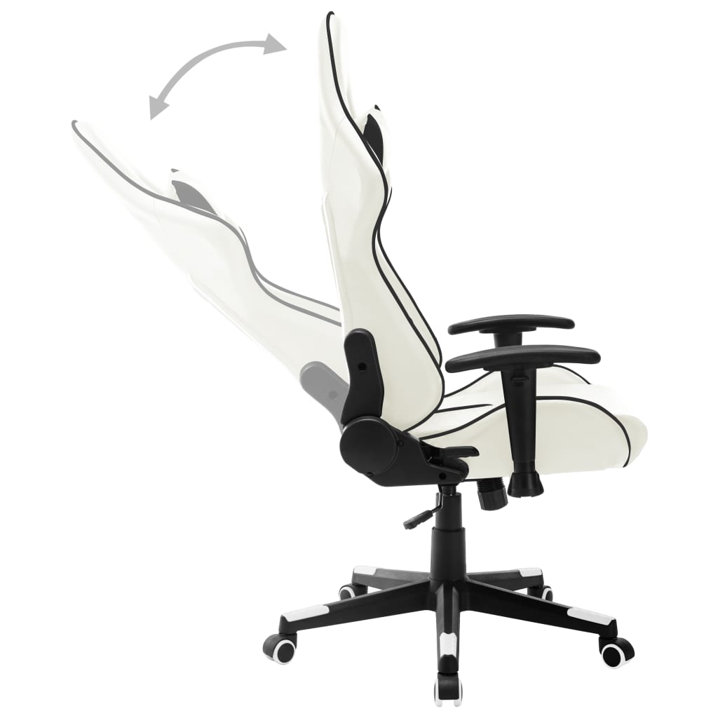 Gaming Chair White and Black Artificial Leather