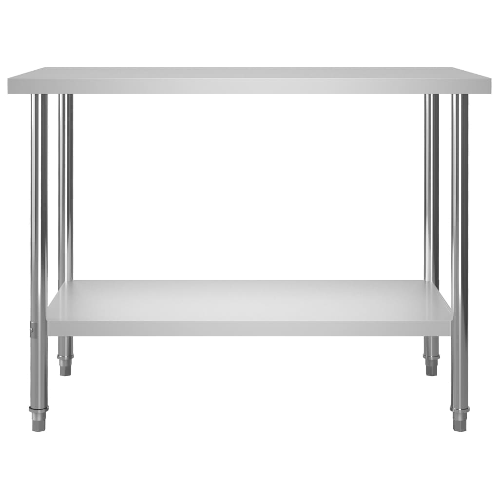 Küchen-Arbeitstisch mit Aufsatzboard 120×60×150 cm Edelstahl 