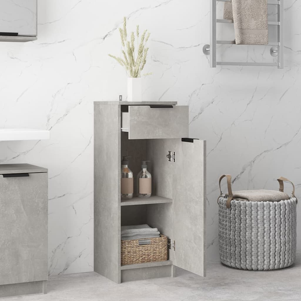 Bathroom Cabinet Concrete Grey 32x34x90 cm Engineered Wood