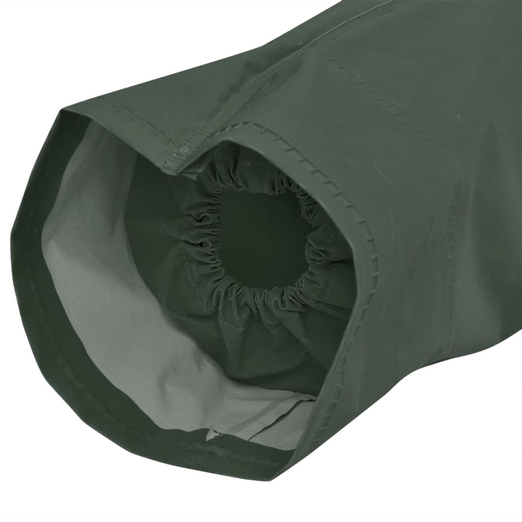 Waterproof Heavy-duty Long Raincoat with Hood Green L