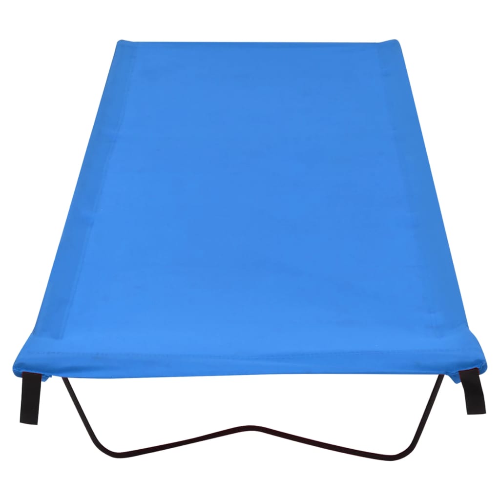 Camping Beds 2 pcs 180x60x19 cm Oxford Fabric and Steel Blue