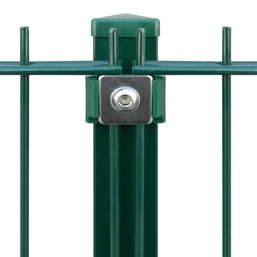 2D Garden Fence Panel and Post 123 cm 10 m Green