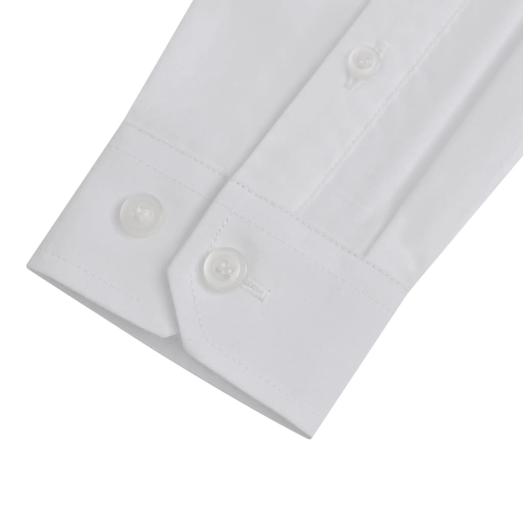 Boy's Long Sleeve Plain Shirt White Size 122-128