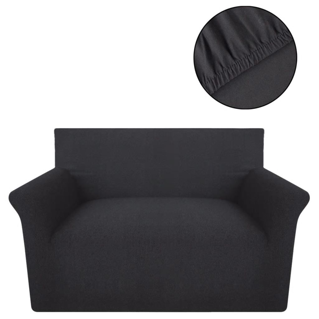131022 Stretch Couch Slipcover Anthracite Cotton Jersey 