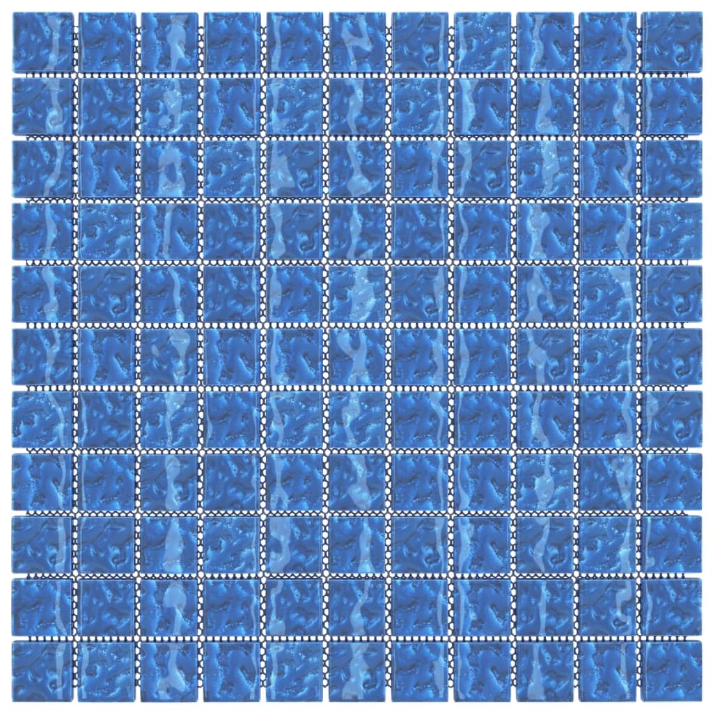 Carreaux mosaïque 11 pcs Bleu 30x30 cm Verre