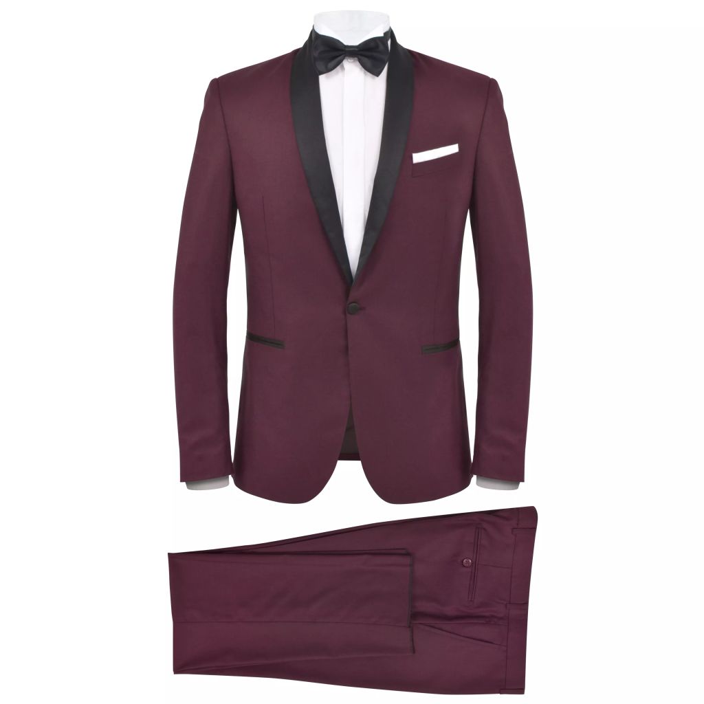Men's 2 Piece Black Tie Dinner Suit/Smoking Tuxedo 52 Burgundy