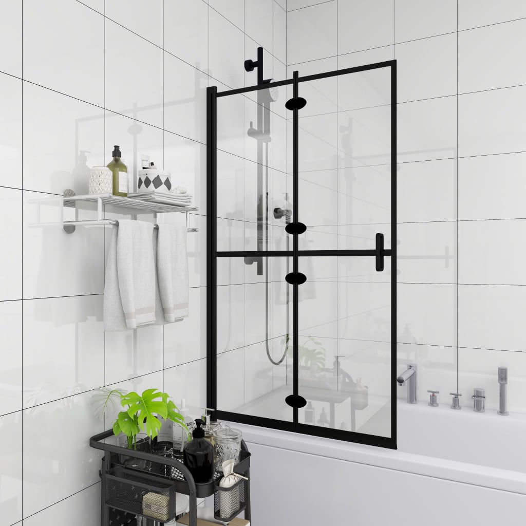 Folding Shower Enclosure ESG 120x140 cm Black