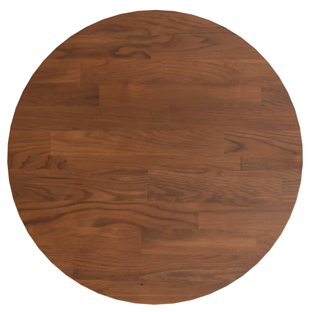 Runde Tischplatte Dunkelbraun Ø30x1,5 cm Behandeltes Eichenholz