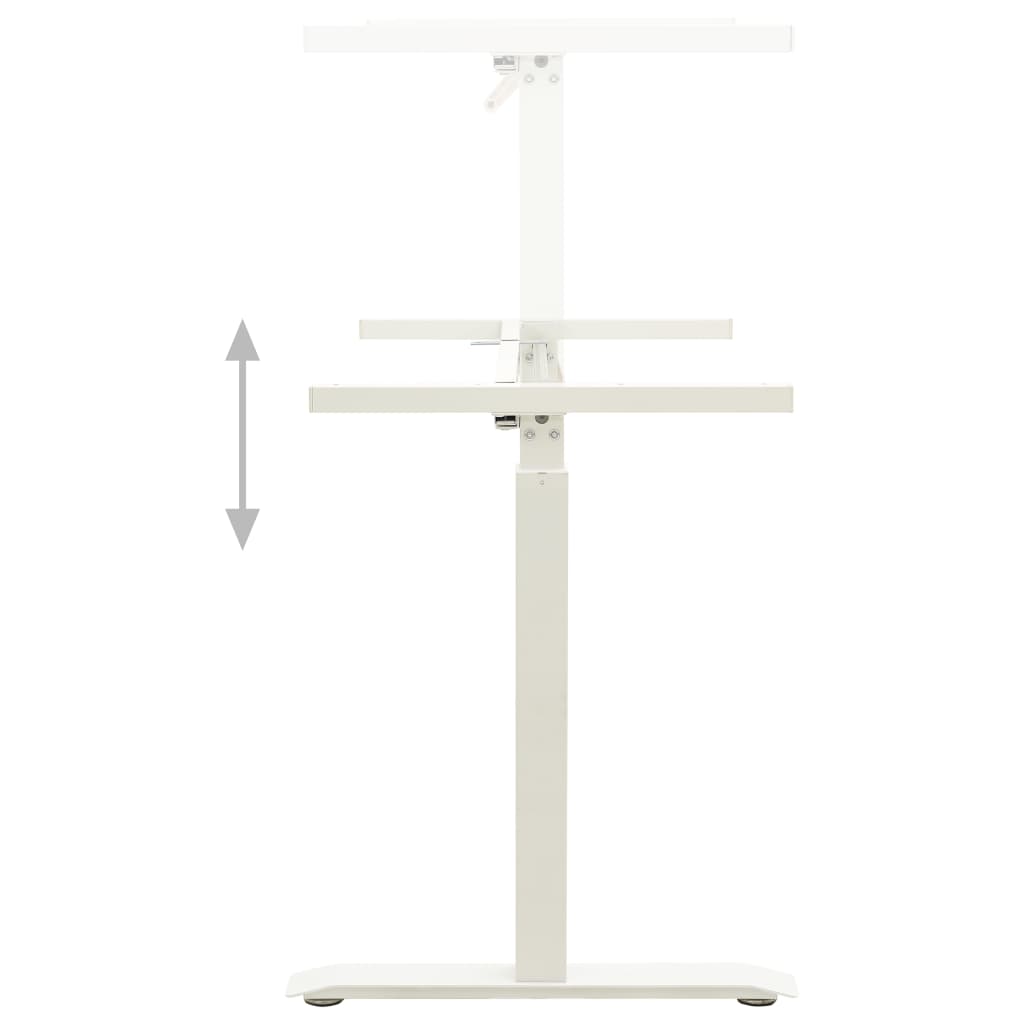 Schreibtisch-Gestell Manuell Höhenverstellbar Handkurbel Weiss