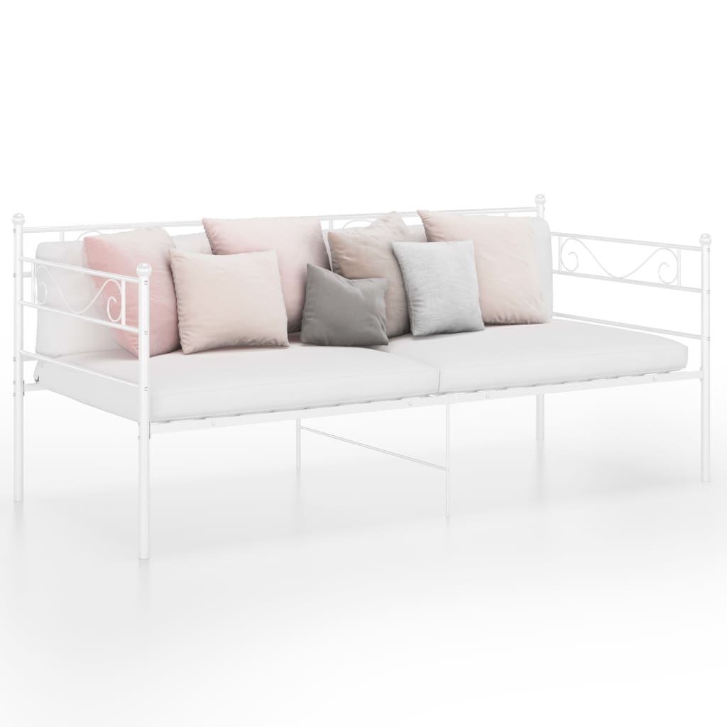 Cadre de canapé-lit Blanc Métal 90x200 cm